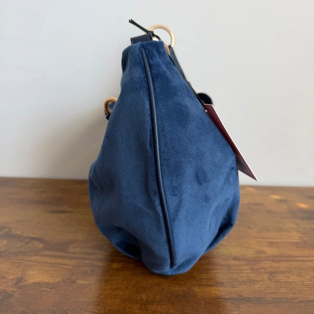 New Juicy Couture Need More Regal Blue Shoulder Hobo Handbag Wristlet Wallet Y2K